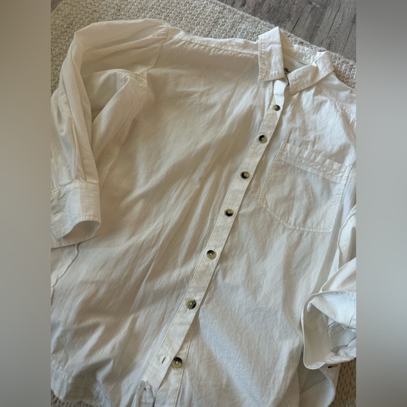 Free People We The Free Happy Hour White Button Top White Shirt XS - Picture 7 of 11